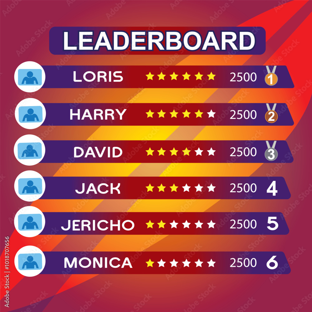 Obraz premium Red game leaderboard with abstract background vector