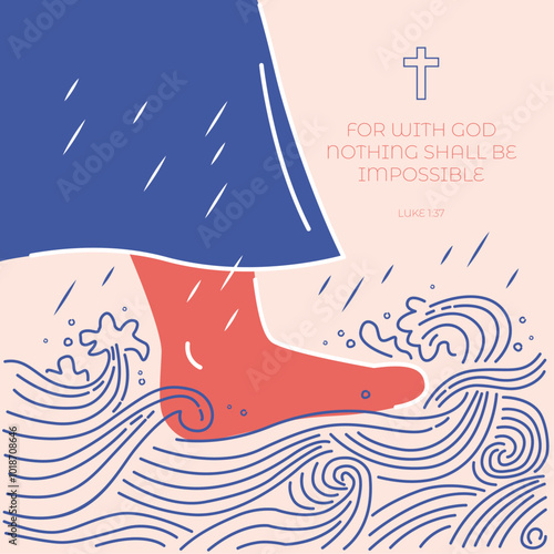 Jesus Christ walking water