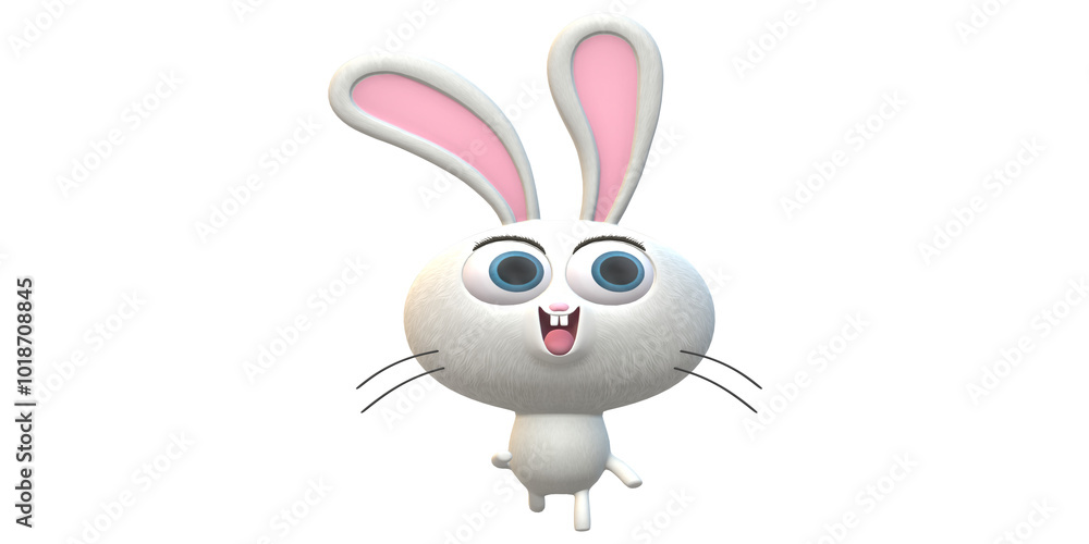 Obraz premium Funny Cuttie Pie Bunny Rabbit isolated on a Transparent Background
