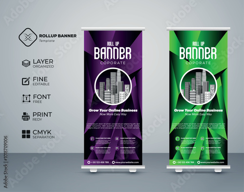 Modern creative roll up banner design collection template Premium