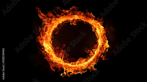 Striking Fire Ring Creating an Enigmatic Black Atmosphere