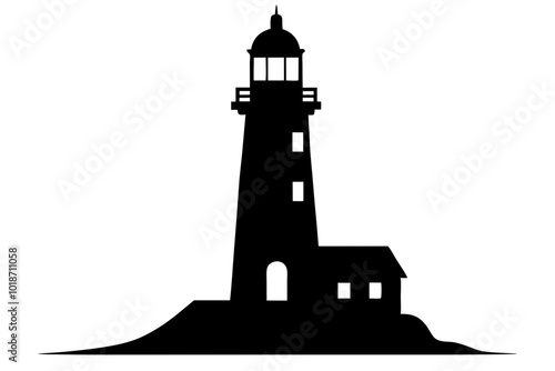 lighthouse | vector silhouette illustration on white background