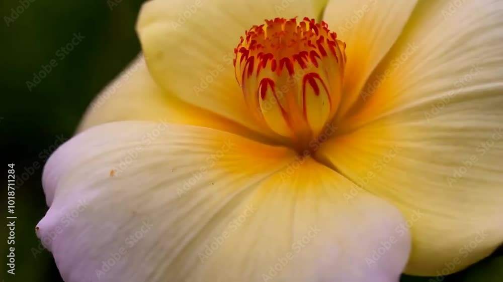 Tropical flower as it slowly closes its petals at dusk, the delicate motion of its retreat.