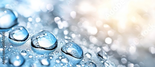 Wallpaper Mural  A tight shot of water droplets on a surface, with a background of softly blurred light Torontodigital.ca