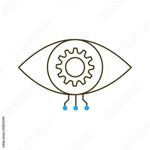 AI-Based Eye for Vision Technology Vector Icon Design, object detection, digital vision, machine learning
