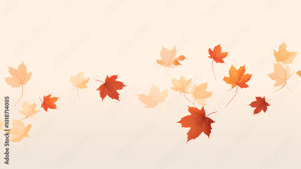 Obraz premium Autumn leaves simple background