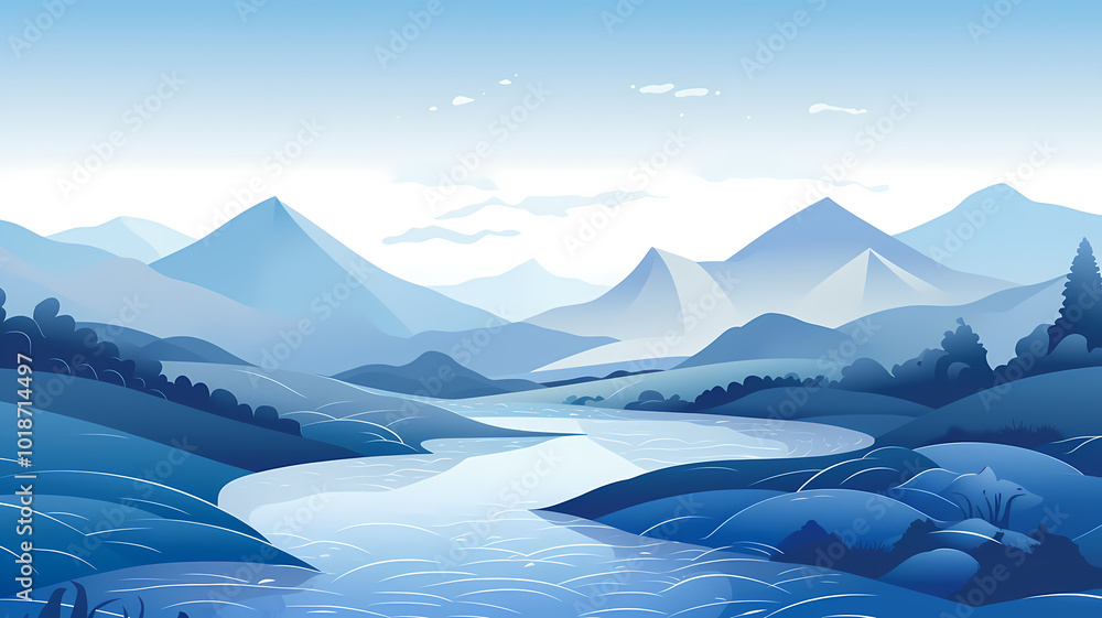 Fototapeta premium Tranquil mountain river