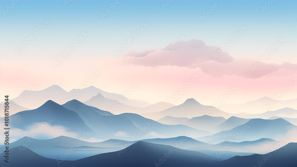 Obraz premium Mountain sea of ​​clouds background