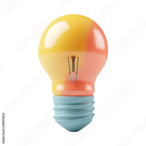 Colorful light bulb with unique gradient design photo