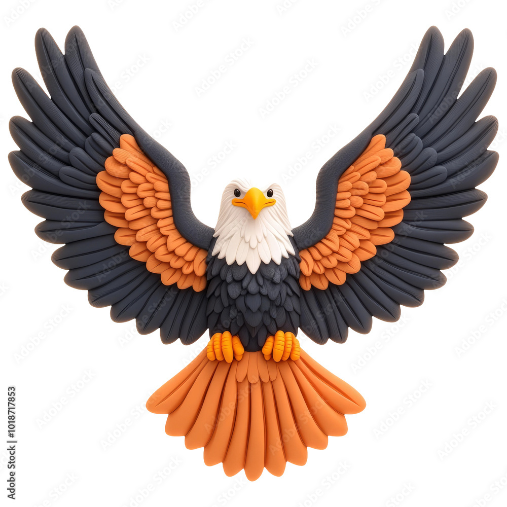 Fototapeta premium Colorful eagle stretched wings in creative design