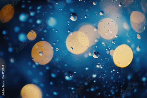 Blurry image of raindrops on a window, great for weather or mood illustrations