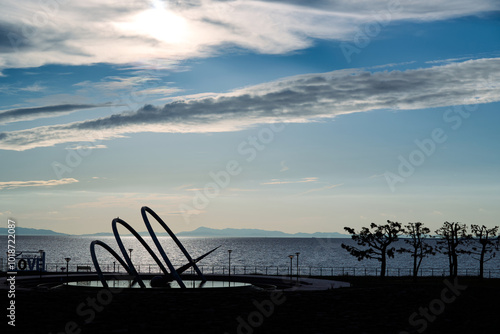 sunset on the seashore