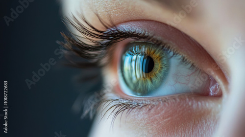 close up of a female eye