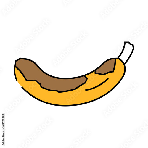 banana rotten food line icon vector. banana rotten food sign. isolated symbol illustration