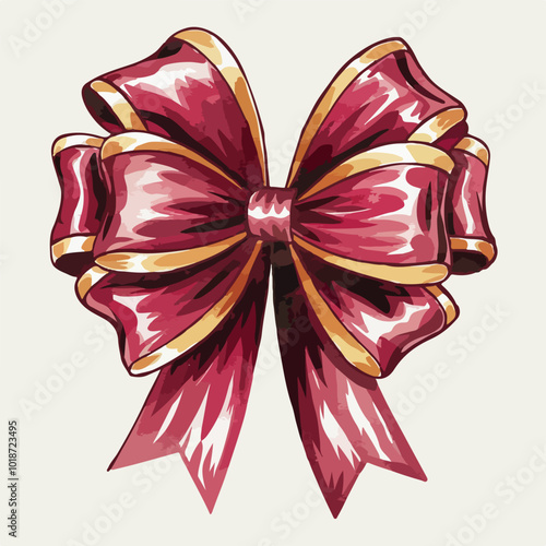 Ribbon element, watercolor illustration
