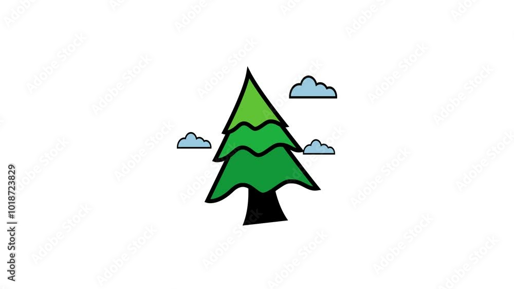 pine tree icon animation video spruce tree, forest wood cartoon animation infinite loop pine tree icon animation video spruce tree, forest wood cartoon animation infinite loop