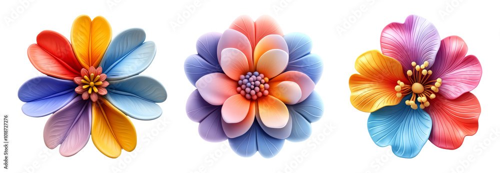 Obraz premium Colorful floral designs with vibrant petals