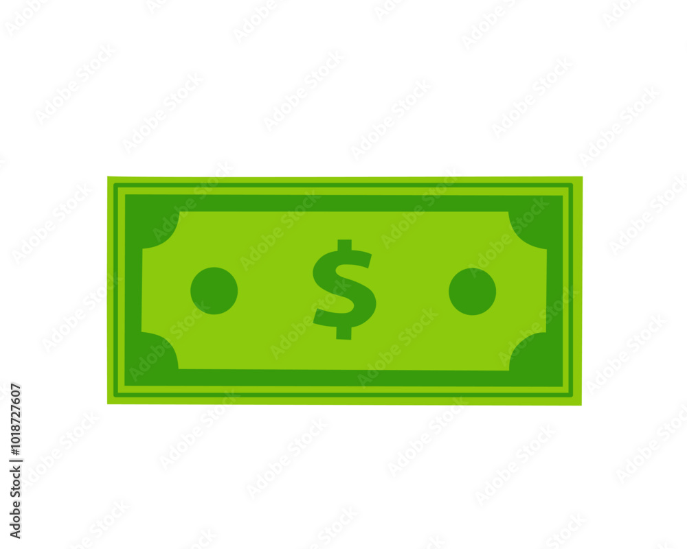 Illustration of green dollar banknote Illustration of green dollar banknote