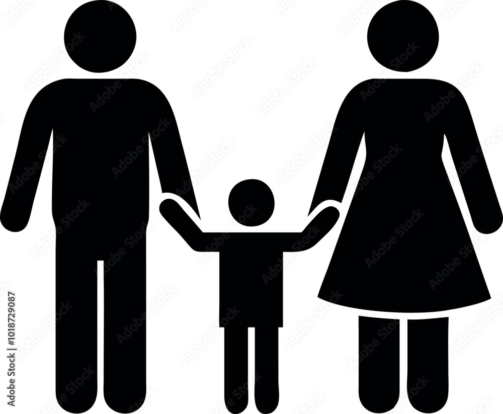 Silhouette Family icons. Reliability, Faith Silhouette Family icons. Reliability, Faith