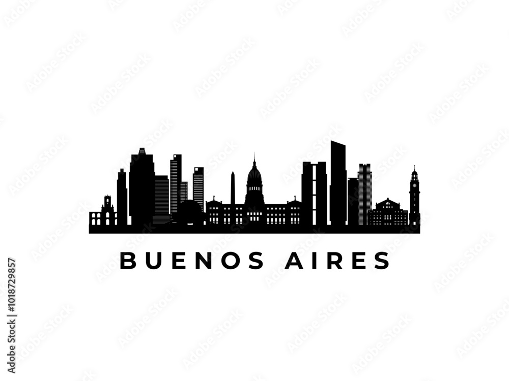 Vector Buenos Aires skyline. Travel Buenos Aires famous landmarks. Business and tourism concept for presentation, banner, web site. Vector Buenos Aires skyline. Travel Buenos Aires famous landmarks. Business and tourism concept for presentation, banner, web site.