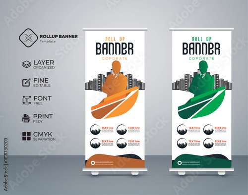 Modern creative roll up banner design collection template Premium