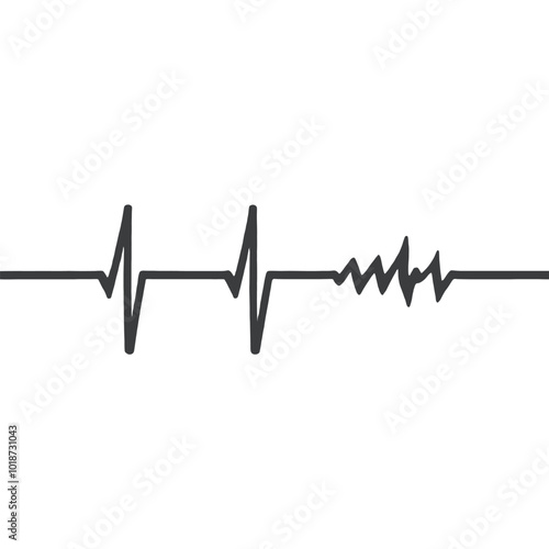 A black and white image showing a simple heartbeat