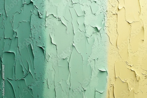 Abstract Textured Green and Yellow Painted Surface photo