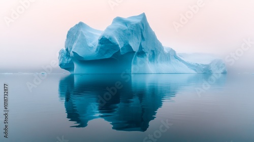 Majestic Iceberg Reflecting in Still Water