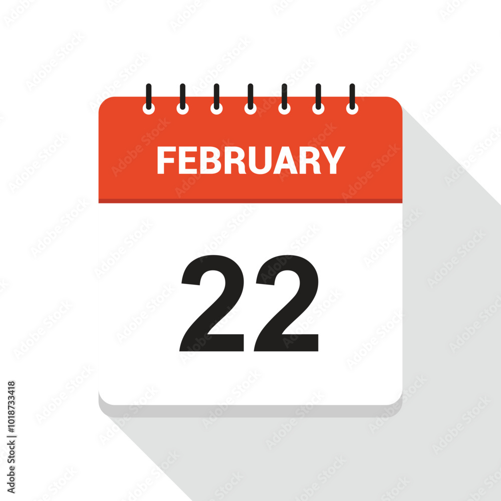 Fototapeta premium February 22 Calendar Date Icon