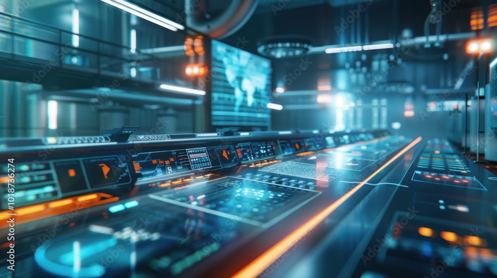 A futuristic control center where AI systems optimize renewable energy grids, managing solar, wind, and hydropower in real-time. Clean, tech-driven visuals. A futuristic control center where AI systems optimize renewable energy grids, managing solar, wind, and hydropower in real-time. Clean, tech-driven visuals.