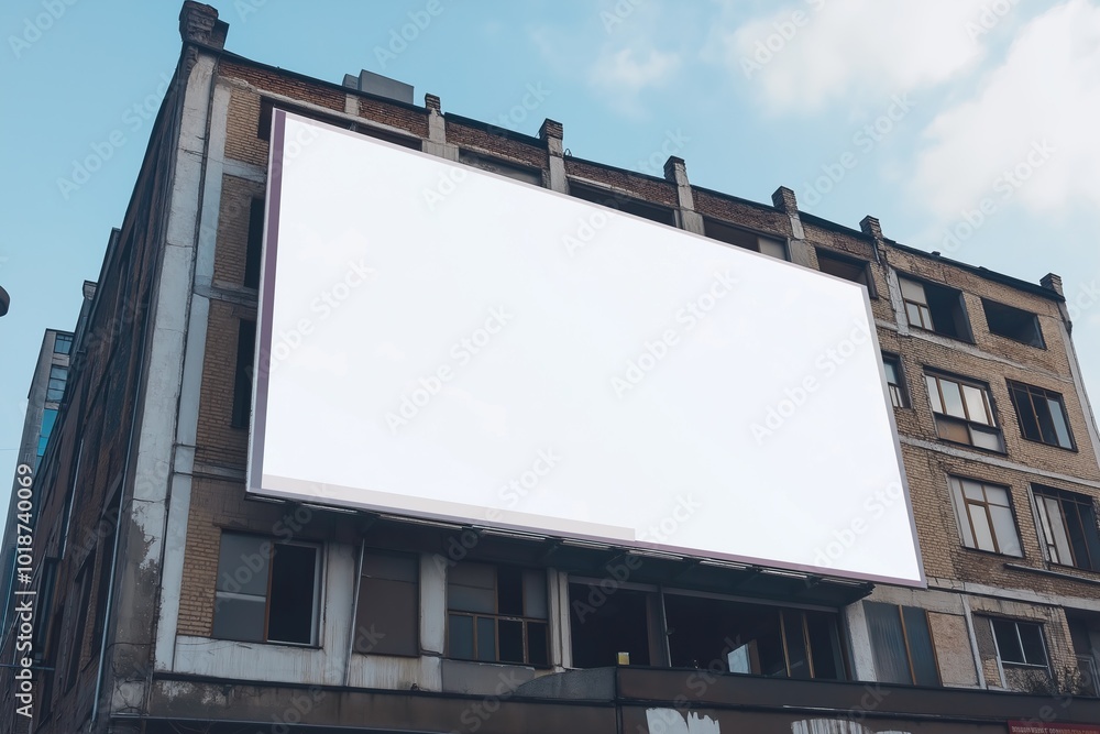 Obraz premium Blank white billboard on the city street..