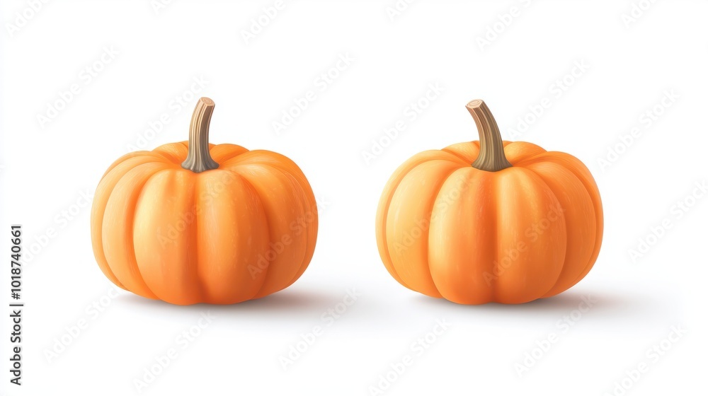 Obraz premium Two mini pumpkin isolated on white