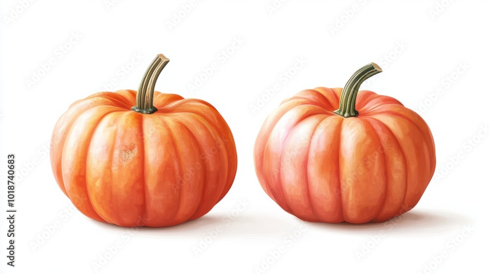 Two pumpkins isolated on white background Two pumpkins isolated on white background