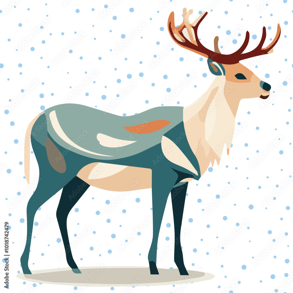 Obraz premium Vector of Christmas reindeer abstract concept