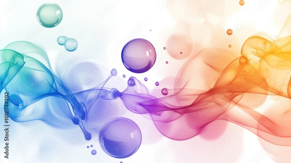Colorful Abstract Swirls and Bubbles in Motion Colorful Abstract Swirls and Bubbles in Motion