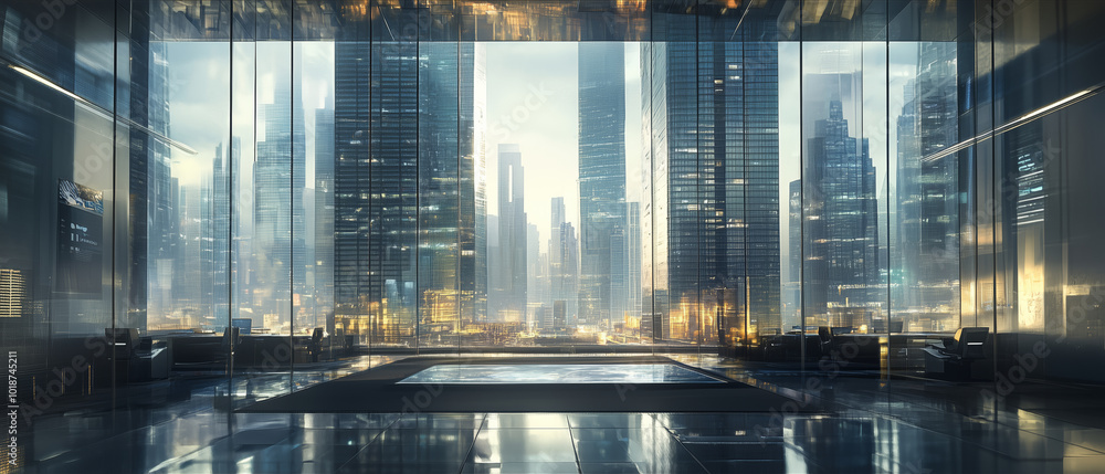 Fototapeta premium The spacious high-tech office