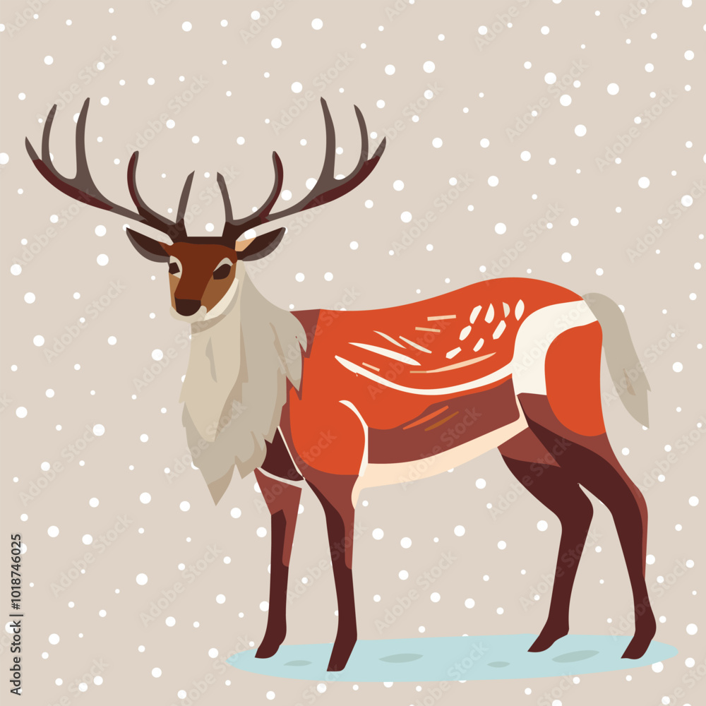Obraz premium Vector of Christmas reindeer abstract concept