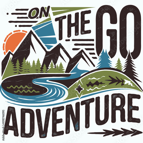 Mountain landscape vector illustration