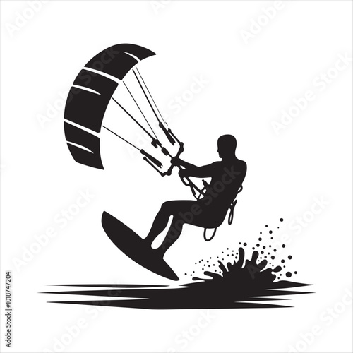 Kite Surfer Vector art illustration