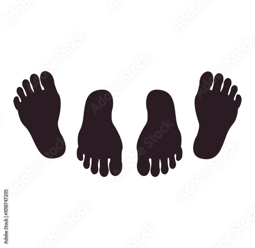 Foot feet symbol sign icon vector illustration