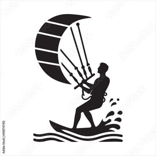 Kite Surfer Vector art illustration
