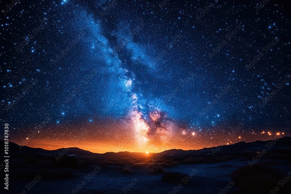 majestic panorama of the starry night sky featuring the stunning milky way and luminous star trails a captivating cosmic scene that evokes wonder and exploration majestic panorama of the starry night sky featuring the stunning milky way and luminous star trails a captivating cosmic scene that evokes wonder and exploration