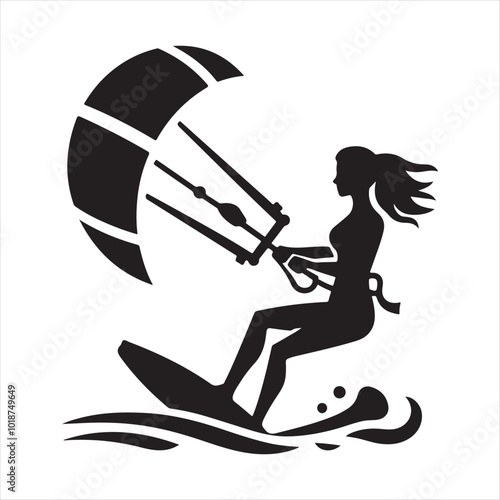 Kite Surfer Vector art illustration