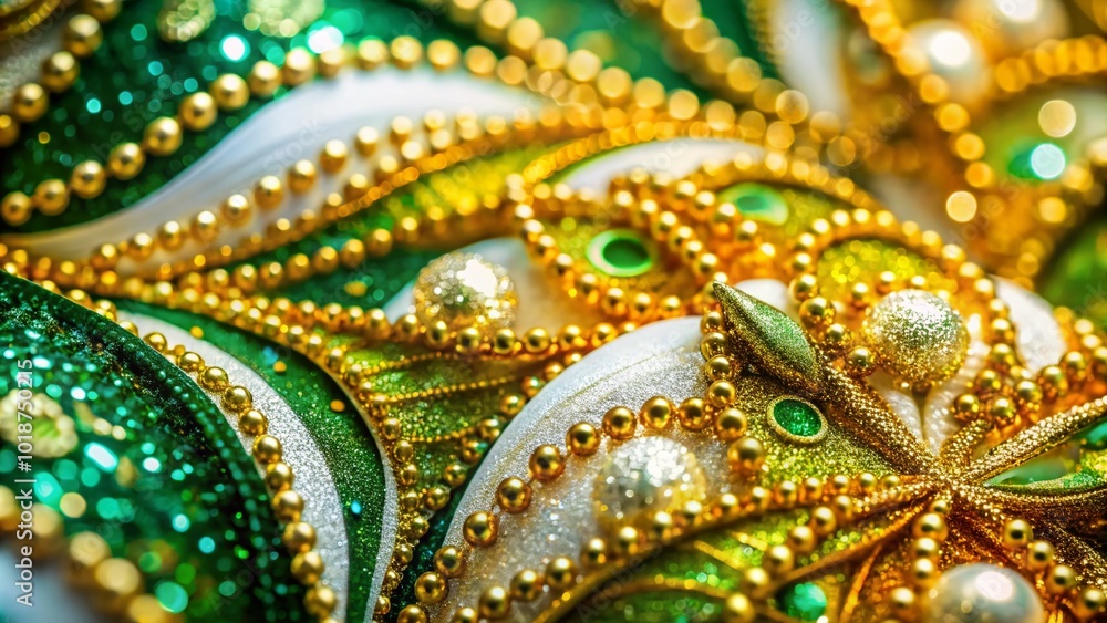 Elegant gold, white, and green abstract design with shimmering textures for luxurious backgrounds Elegant gold, white, and green abstract design with shimmering textures for luxurious backgrounds