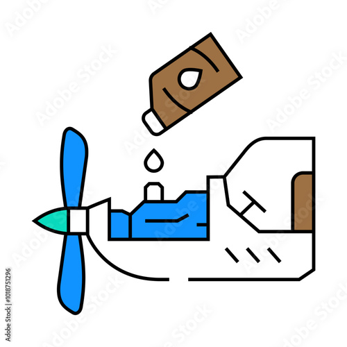 lubrication service aircraft line icon vector. lubrication service aircraft sign. isolated symbol illustration
