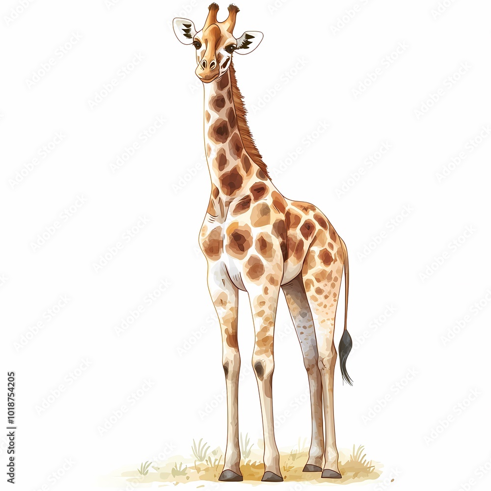 Obraz premium Hand-Drawn Giraffe Wildlife Protection Poster