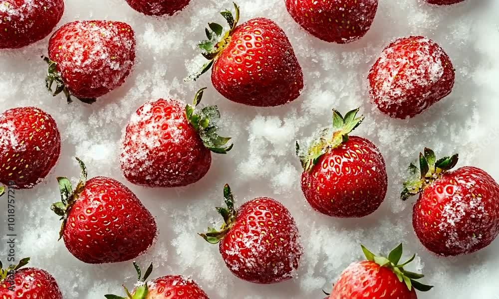 Sweet Strawberries Covered in Powdered Sugar Sweet Strawberries Covered in Powdered Sugar