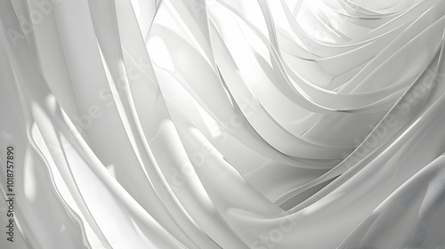 Serene White Cloth Movement Creating a Fluid Background 