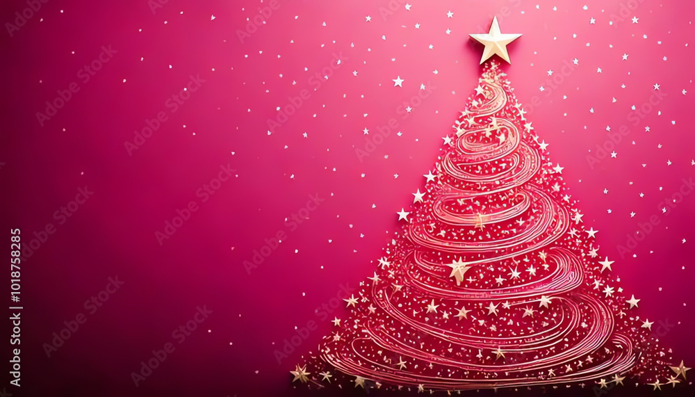 Christmas tree made of star spiral with different background colors, modern Christmas card, business Christmas card Christmas tree made of star spiral with different background colors, modern Christmas card, business Christmas card