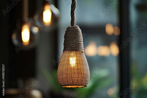 design lamp hang in coffee shop with generative ai
